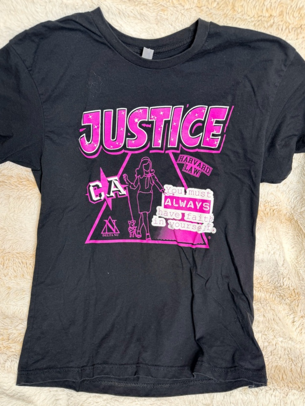 Cali All Stars Justice Black Tee with Hot Pink Graphic Logo